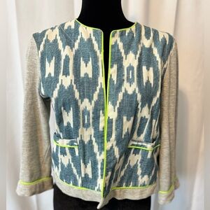 Staci Woo Anthropologie Ikat/Damask Print Blazer/Jacket